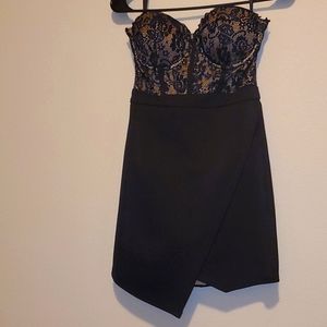 Bebe Sexy black Cocktail dress lace top